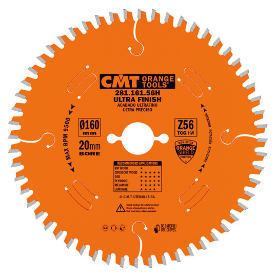 281.161.56H Piła tarcza HM D-160 F-20 Z-56 K/P-2.2/1.6 TCG -3&deg;NEG CMT