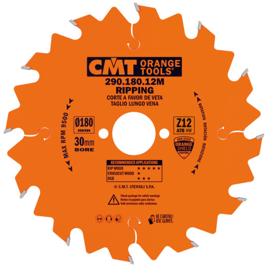 290.180.12M Piła tarcza do cięcia wzdłużnego do elektronarzędzi CMT