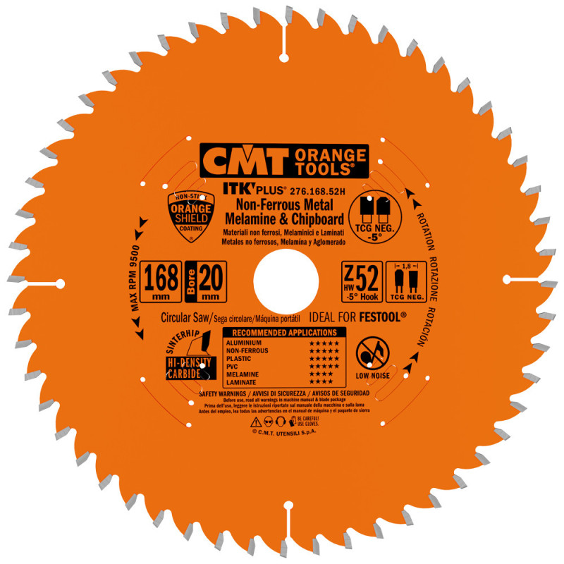 276.168.52H Piła tarcza ITK D168 B20 Z52 2/6/32 1,8/1,2 CMT