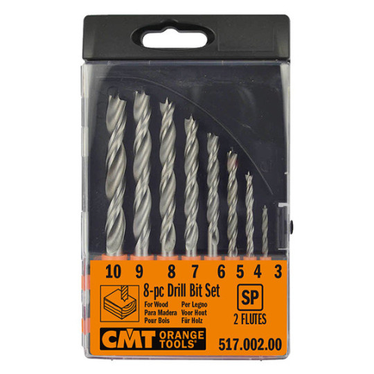 517.002.00 Zestaw wierteł do drewna 8 sztuk z SP CMT