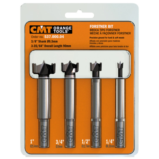 537.000.04 Zestaw 4 szt. wierteł puszkowych HSS CMT