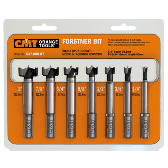 537.000.07 Zestaw 7 szt. wierteł puszkowych HSS CMT