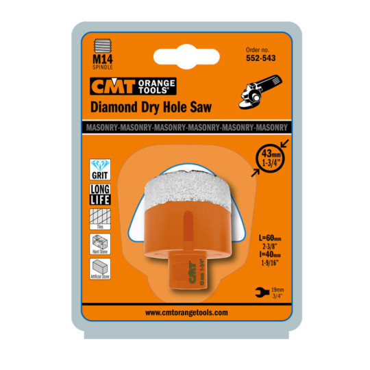 552-543 Otwornica diamentowa do pracy na sucho do szlifierek kątowych CMT