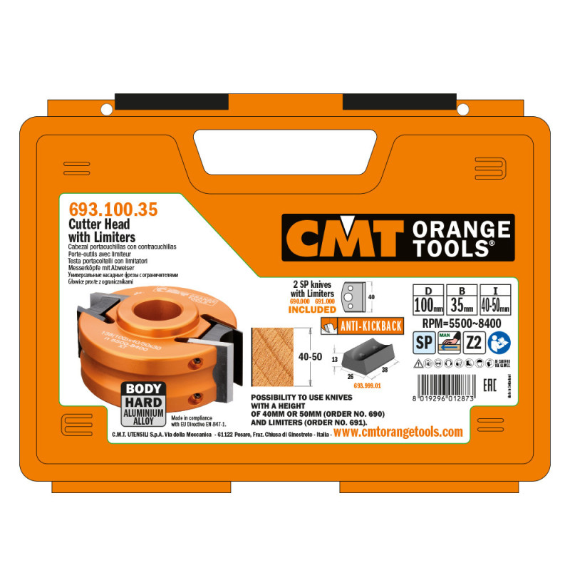 693.100.35 Głowica prosta z ogranicznikami CMT