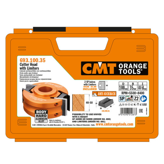 693.100.35 Głowica prosta z ogranicznikami CMT