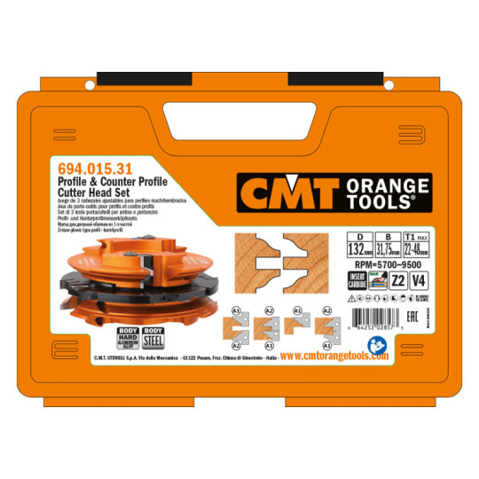 694.015.31 Zestaw głowic typu profil-kontrprofil CMT