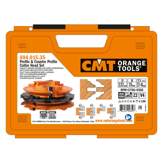 694.015.35 Zestaw głowic typu profil-kontrprofil CMT