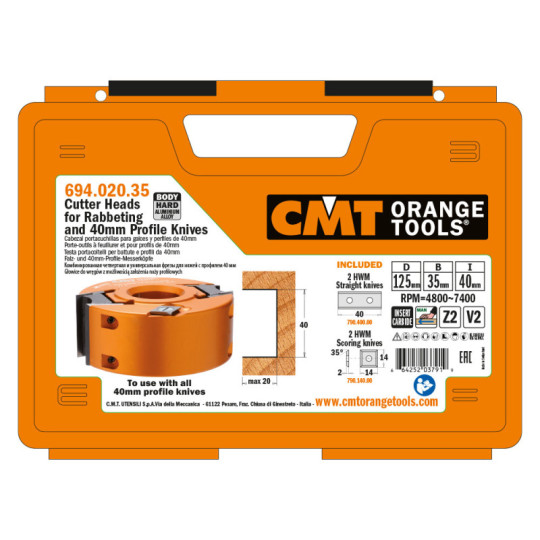 694.020.35 Głowica do wręg&oacute;w z możliwością założenia noży profilowych CMT