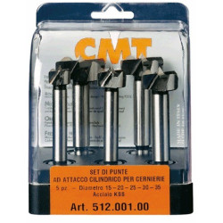 Zestaw 5 wierteł puszkowych z cylindrycznym uchwytem