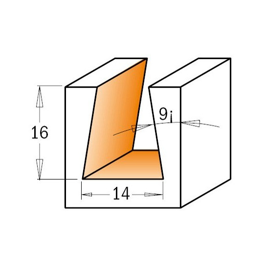 Frez do połączeń na „jaskółczy ogon” 9 stopni