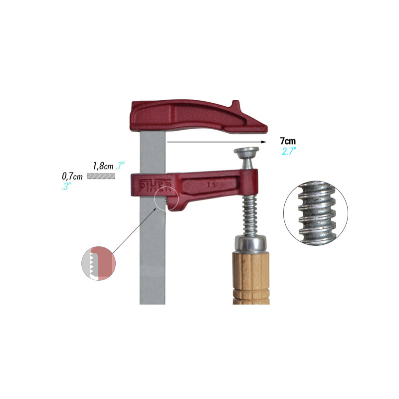 P02030 Ścisk stolarski M PIHER 30 cm P02030 Ścisk stolarski M PIHER 30 cm