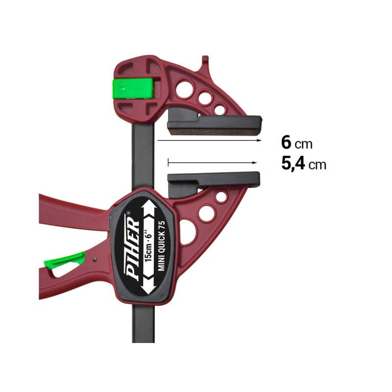 P52415 Ścisk stolarski QUICK-MINI PIHER 15 cm