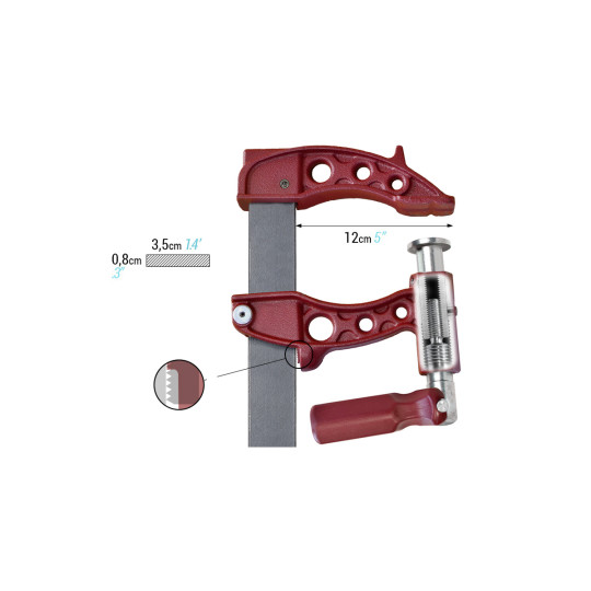 P60120 Ścisk stolarski / spawalniczy MAXIPRESS F PIHER 120 cm P60120 Ścisk stolarski / spawalniczy MAXIPRESS F PIHER 120 cm