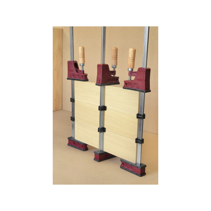 P02615 Ścisk pełnopowierzchniowy PRL-15 c max. siła nacisku 400 kg , ramię 8 cm, szyna 18x7mm, rękojeść drewniana PIHER