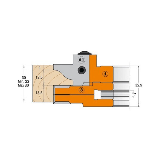 Zestaw głowic typu profil-kontrprofil Zestaw głowic typu profil-kontrprofil