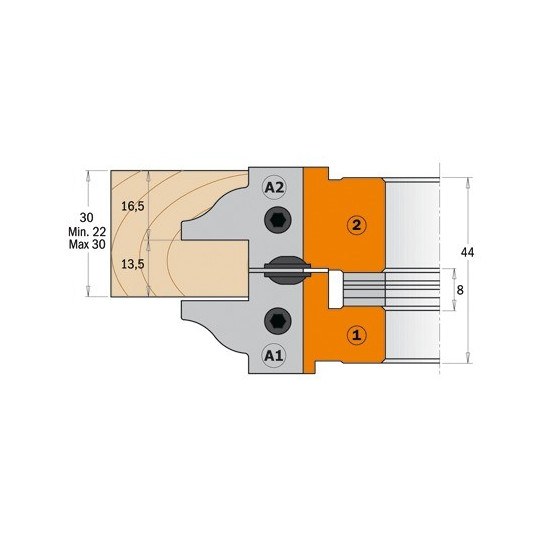 Zestaw głowic typu profil-kontrprofil Zestaw głowic typu profil-kontrprofil