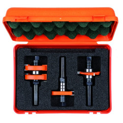 Zestaw regulowanych frezów do łączenia na pióro i wpust