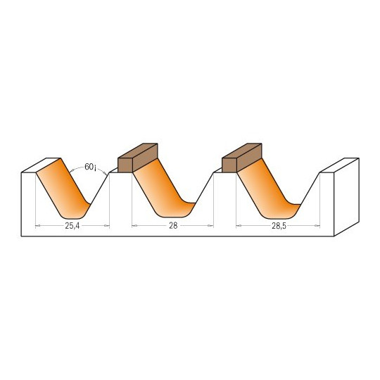 Frez literujący 60 stopni z łożyskiem