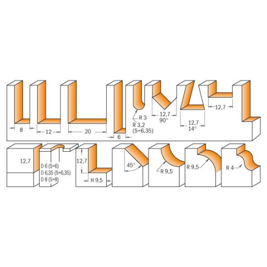 Zestaw 15 frezów Zestaw 15 frezów