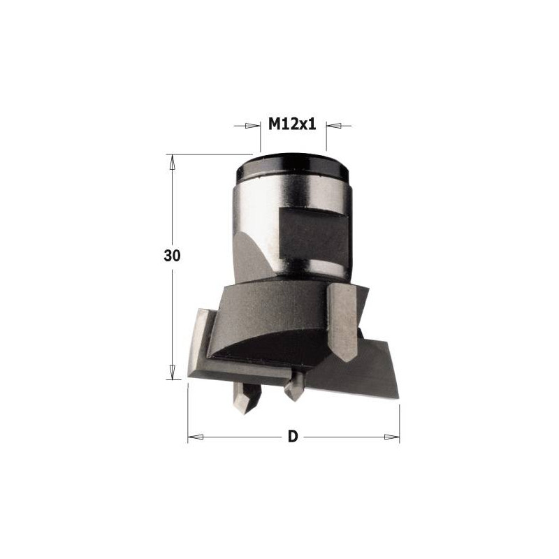 Wiertło Puszkowe na gw-trzp HW D-60 L-30 S-M12x1 RH  CMT 501.600.11