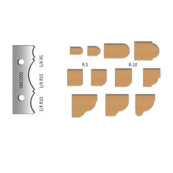 Zestaw ostrzy HM 1/4 r-5 10 i 15 VIRUTEX 9841005